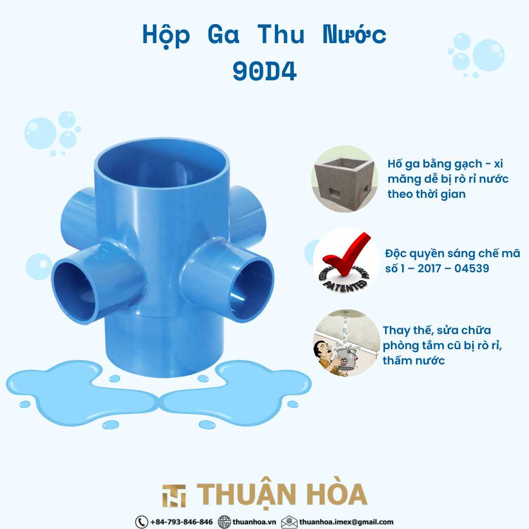 HỘP GA THU NƯỚC PHÒNG TẮM 90D4